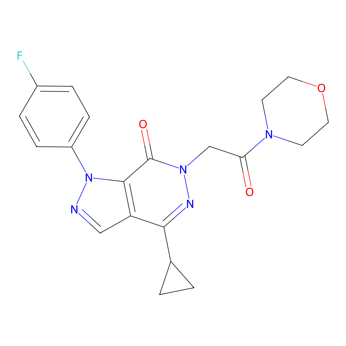 4-cyclopropyl-1-(4-fluorophenyl)-6-(2-morpholino-2-oxoethyl)-1H-pyrazolo[3,4-d]pyridazin-7(6H)-one molecular structure, CAS 1105237-15-7