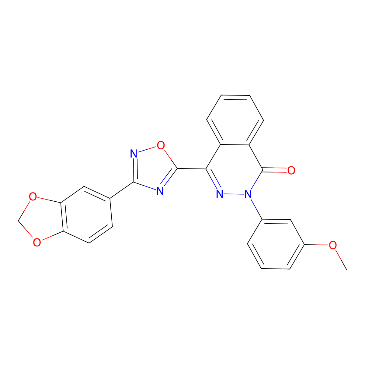 4-[3-(1,3-benzodioxol-5-yl)-1,2,4-oxadiazol-5-yl]-2-(3-methoxyphenyl)phthalazin-1(2H)-one molecular structure, CAS 1105237-30-6