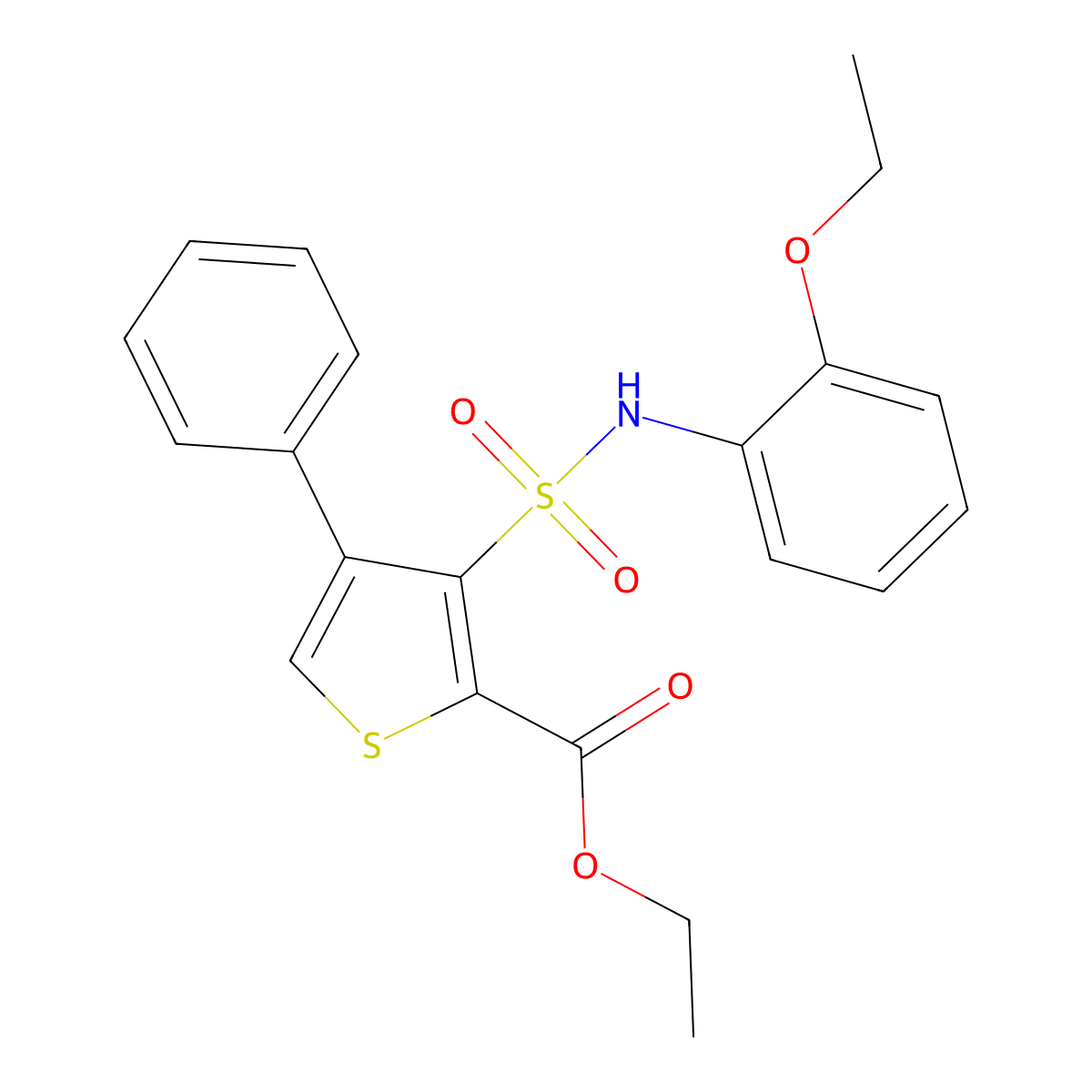 Ethyl 3-[(2-ethoxyphenyl)sulfamoyl]-4-phenylthiophene-2-carboxylate molecular structure, CAS 1105237-38-4