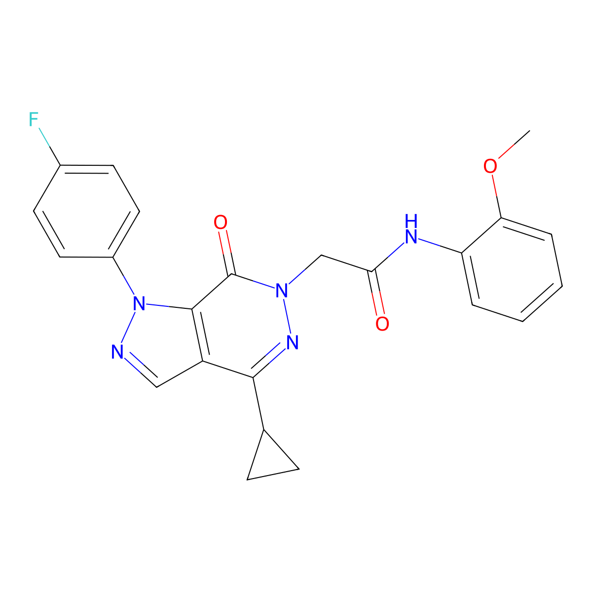 2-(4-cyclopropyl-1-(4-fluorophenyl)-7-oxo-1H-pyrazolo[3,4-d]pyridazin-6(7H)-yl)-N-(2-methoxyphenyl)acetamide molecular structure, CAS 1105237-47-5