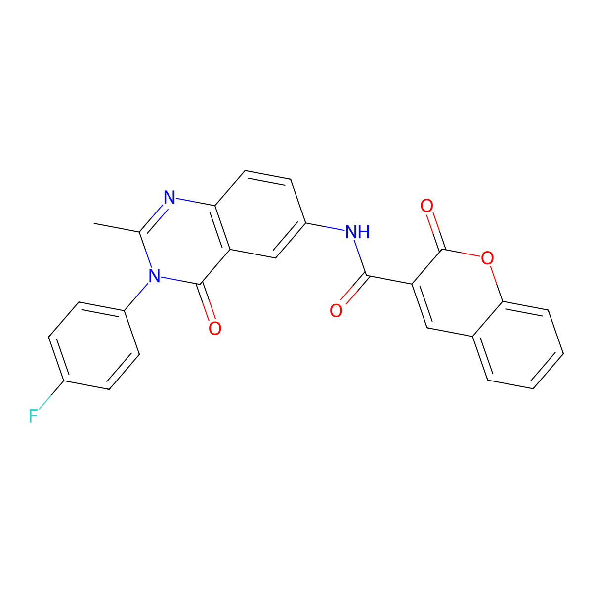 N-[3-(4-fluorophenyl)-2-methyl-4-oxo-3,4-dihydroquinazolin-6-yl]-2-oxo-2H-chromene-3-carboxamide molecular structure, CAS 1105237-54-4
