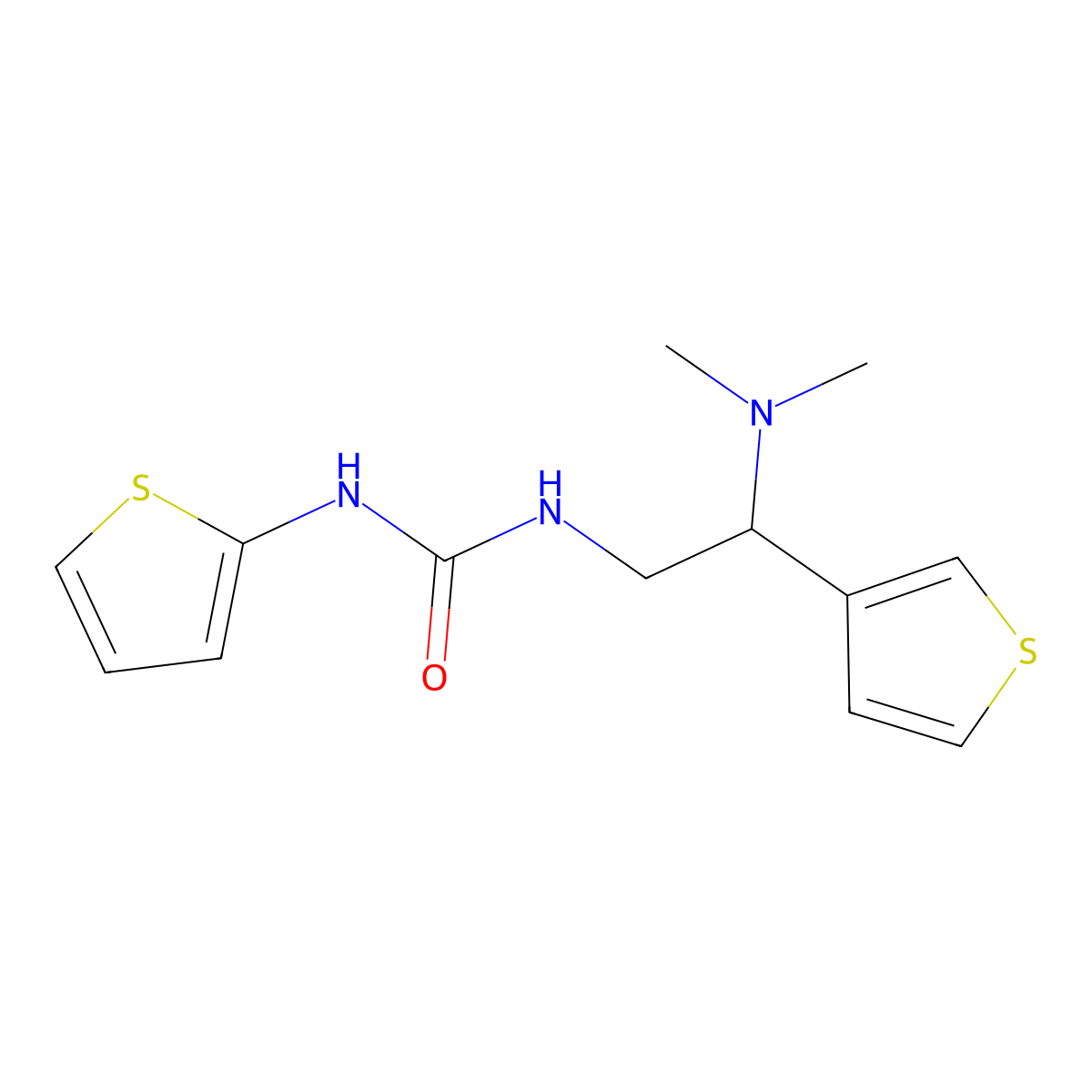 1-[2-(Dimethylamino)-2-(thiophen-3-yl)ethyl]-3-(thiophen-2-yl)urea molecular structure, CAS 1105237-66-8