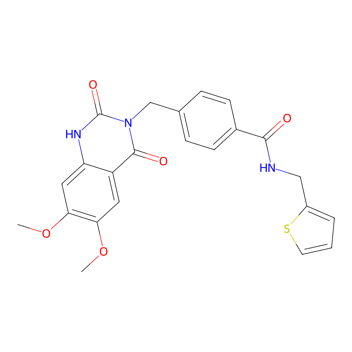 4-[(6,7-dimethoxy-2,4-dioxo-1,2,3,4-tetrahydroquinazolin-3-yl)methyl]-N-[(thiophen-2-yl)methyl]benzamide molecular structure, CAS 1105237-67-9