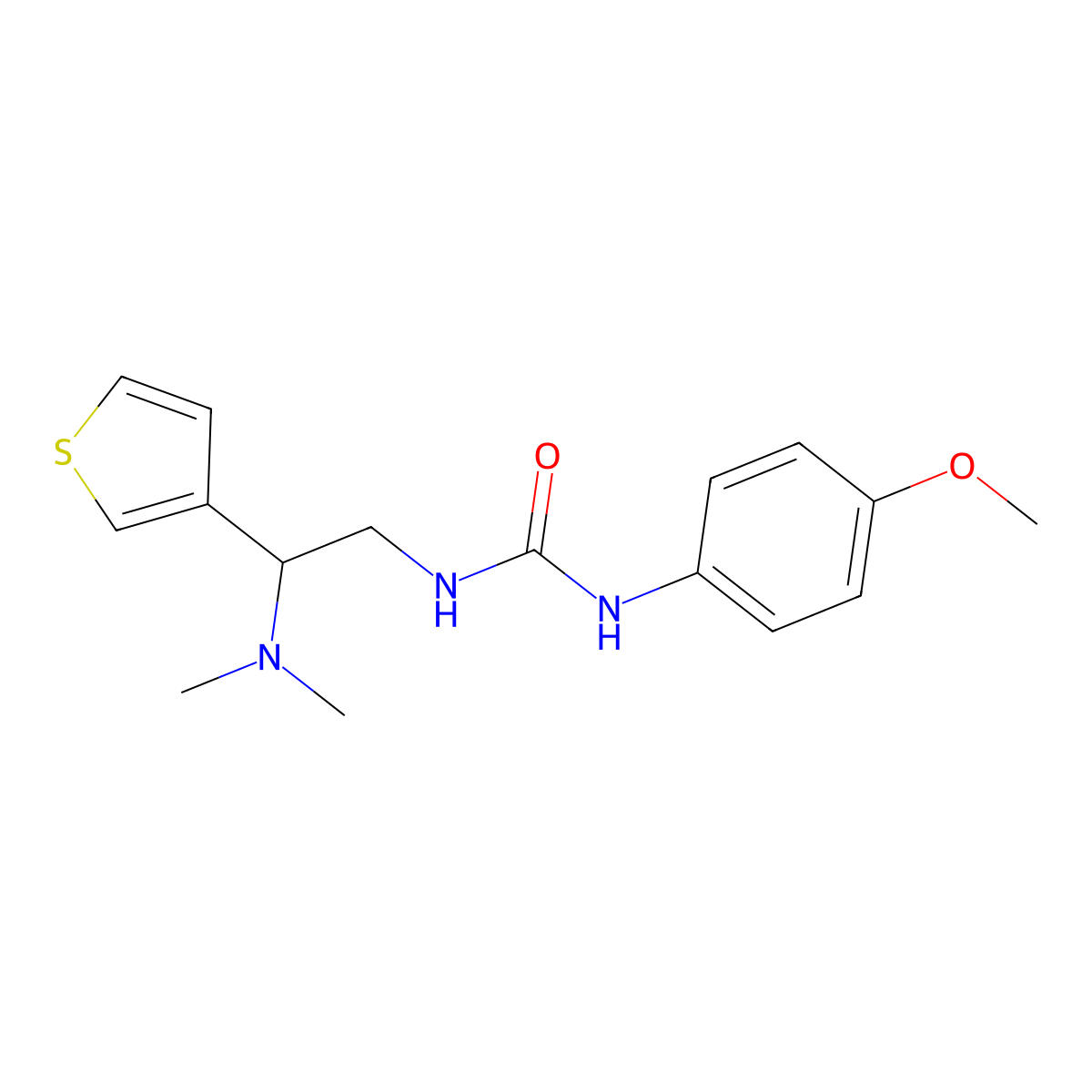 1-(2-(Dimethylamino)-2-(thiophen-3-yl)ethyl)-3-(4-methoxyphenyl)urea molecular structure, CAS 1105237-73-7