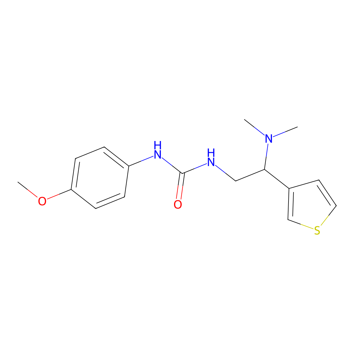 1-(2-(Dimethylamino)-2-(thiophen-3-yl)ethyl)-3-(4-methoxyphenyl)urea molecular structure, CAS 1105237-73-7