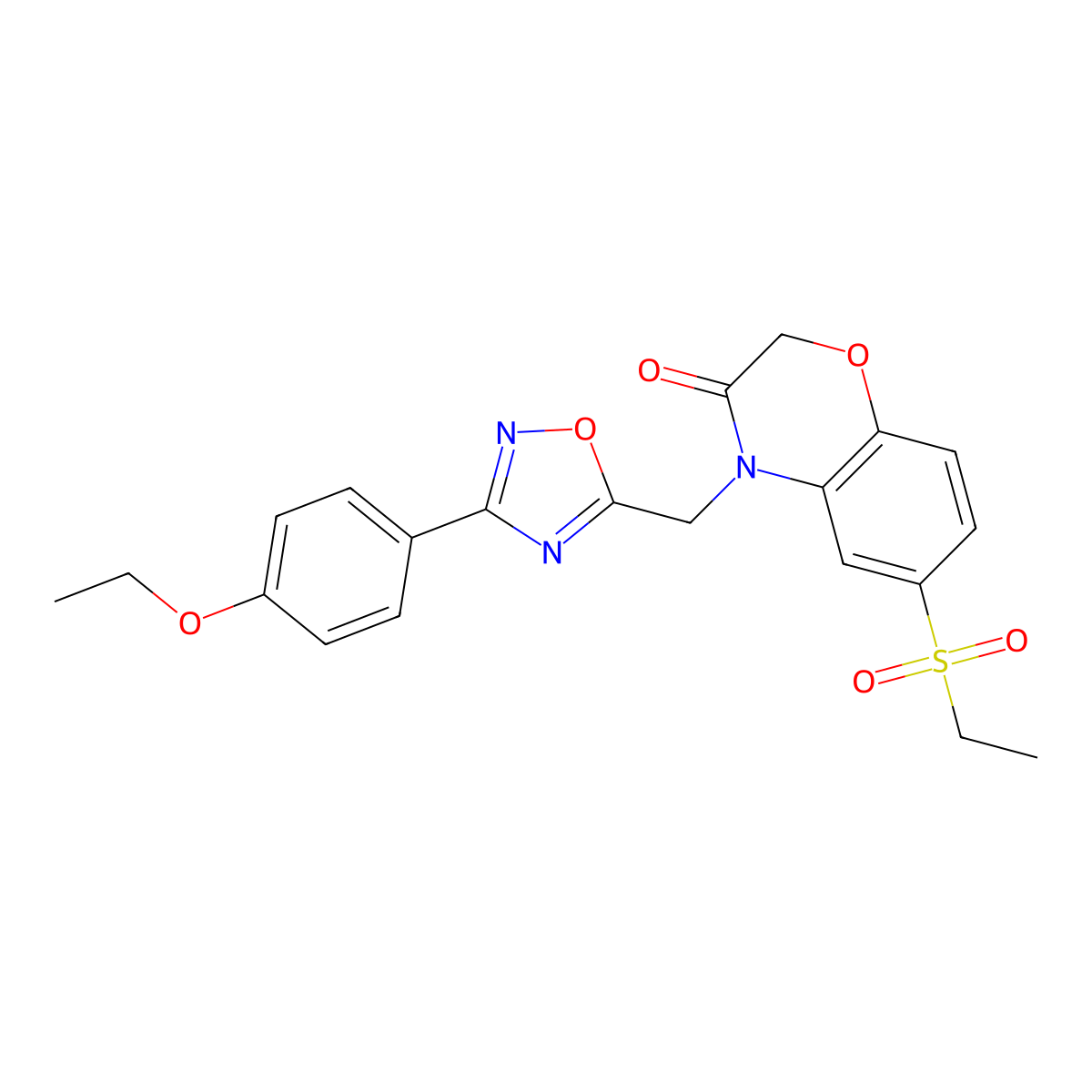 4-((3-(4-ethoxyphenyl)-1,2,4-oxadiazol-5-yl)methyl)-6-(ethylsulfonyl)-2H-benzo[b][1,4]oxazin-3(4H)-one molecular structure, CAS 1105237-78-2