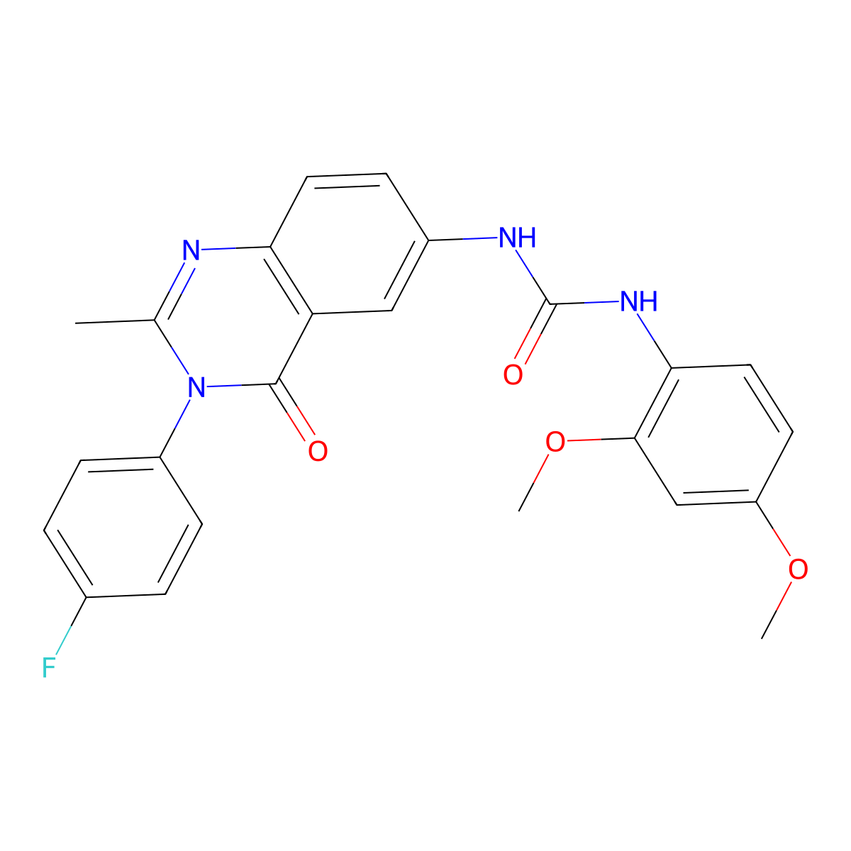 1-(2,4-Dimethoxyphenyl)-3-[3-(4-fluorophenyl)-2-methyl-4-oxo-3,4-dihydroquinazolin-6-yl]urea molecular structure, CAS 1105237-84-0