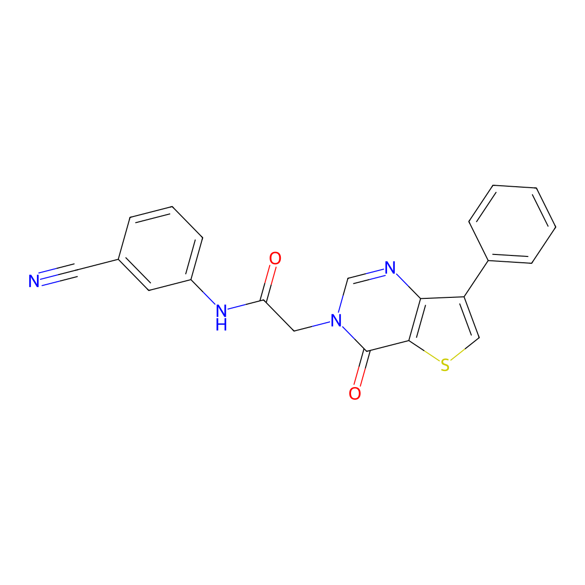 N-(3-cyanophenyl)-2-(4-oxo-7-phenylthieno[3,2-d]pyrimidin-3(4H)-yl)acetamide molecular structure, CAS 1105237-86-2