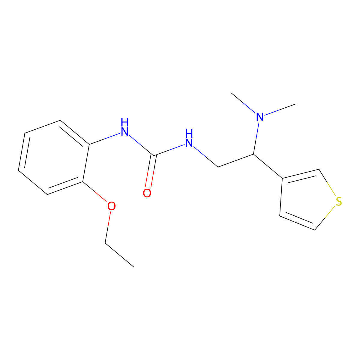 1-(2-(Dimethylamino)-2-(thiophen-3-yl)ethyl)-3-(2-ethoxyphenyl)urea molecular structure, CAS 1105237-89-5