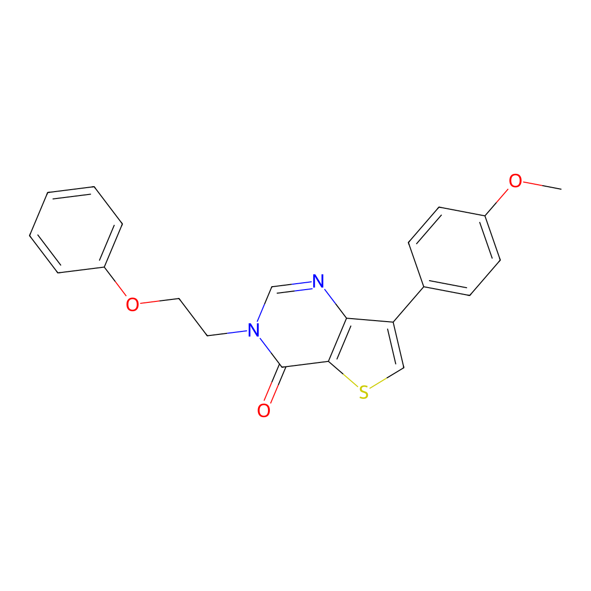 7-(4-methoxyphenyl)-3-(2-phenoxyethyl)thieno[3,2-d]pyrimidin-4(3H)-one molecular structure, CAS 1105237-94-2