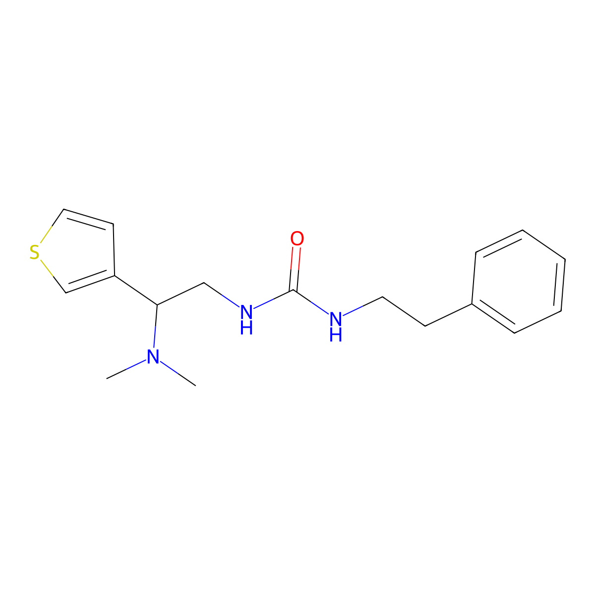 1-(2-(Dimethylamino)-2-(thiophen-3-yl)ethyl)-3-phenethylurea molecular structure, CAS 1105238-05-8