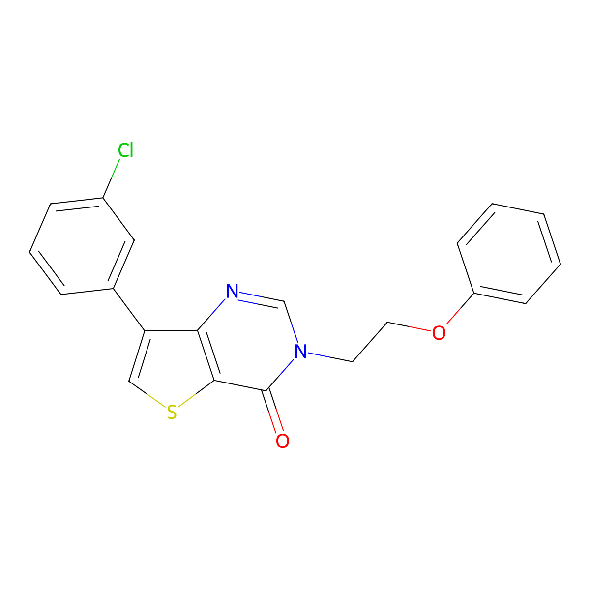 7-(3-chlorophenyl)-3-(2-phenoxyethyl)thieno[3,2-d]pyrimidin-4(3H)-one molecular structure, CAS 1105238-07-0