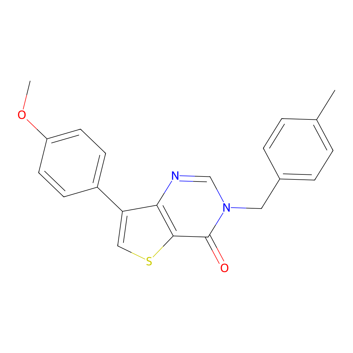 7-(4-methoxyphenyl)-3-(4-methylbenzyl)thieno[3,2-d]pyrimidin-4(3H)-one molecular structure, CAS 1105238-10-5