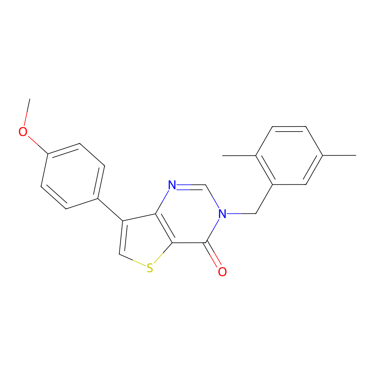 3-(2,5-dimethylbenzyl)-7-(4-methoxyphenyl)thieno[3,2-d]pyrimidin-4(3H)-one molecular structure, CAS 1105238-18-3