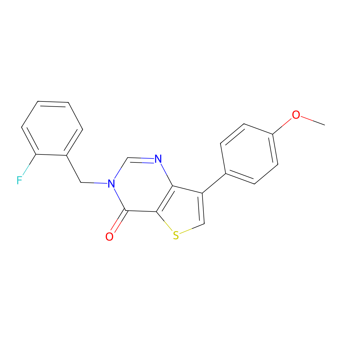 3-(2-fluorobenzyl)-7-(4-methoxyphenyl)thieno[3,2-d]pyrimidin-4(3H)-one molecular structure, CAS 1105238-26-3