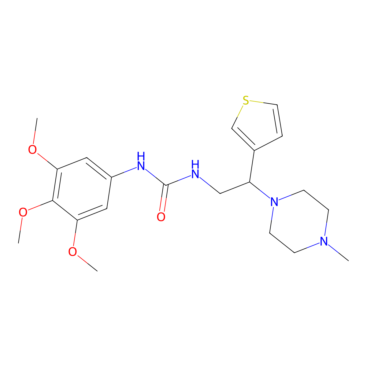 1-(2-(4-Methylpiperazin-1-yl)-2-(thiophen-3-yl)ethyl)-3-(3,4,5-trimethoxyphenyl)urea molecular structure, CAS 1105238-29-6