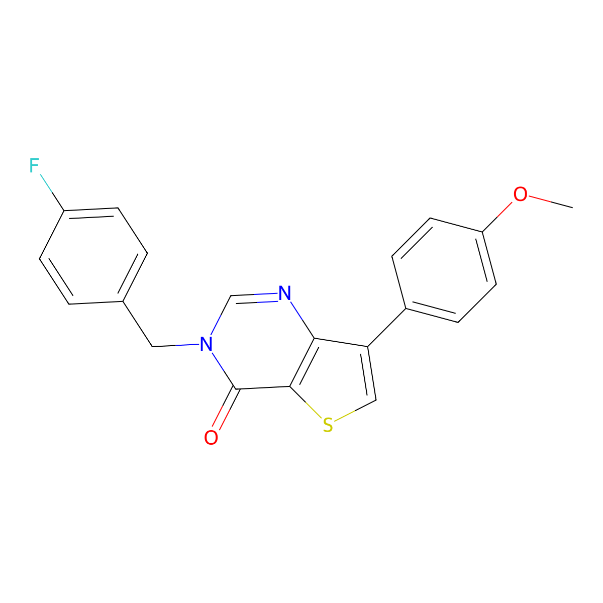 3-(4-fluorobenzyl)-7-(4-methoxyphenyl)thieno[3,2-d]pyrimidin-4(3H)-one molecular structure, CAS 1105238-34-3
