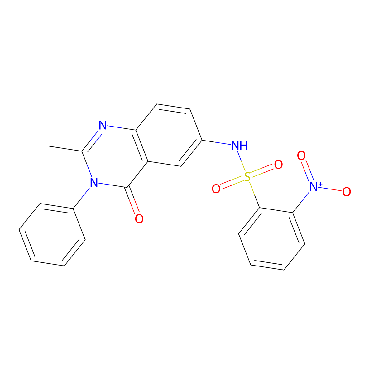 N-(2-methyl-4-oxo-3-phenyl-3,4-dihydroquinazolin-6-yl)-2-nitrobenzenesulfonamide molecular structure, CAS 1105238-40-1