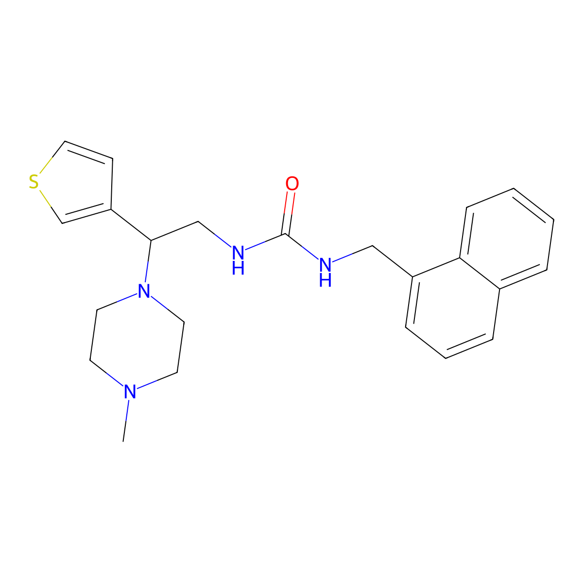 1-(2-(4-Methylpiperazin-1-yl)-2-(thiophen-3-yl)ethyl)-3-(naphthalen-1-ylmethyl)urea molecular structure, CAS 1105238-61-6