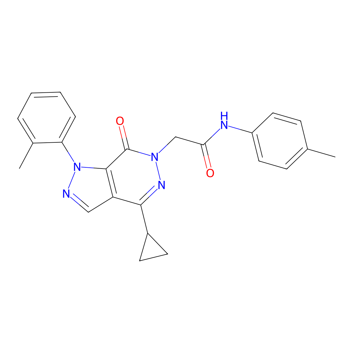 2-[4-cyclopropyl-1-(2-methylphenyl)-7-oxo-1H,6H,7H-pyrazolo[3,4-d]pyridazin-6-yl]-N-(4-methylphenyl)acetamide molecular structure, CAS 1105238-65-0