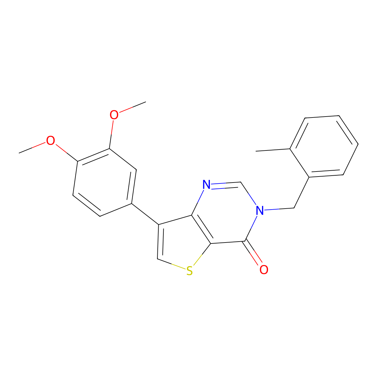 7-(3,4-dimethoxyphenyl)-3-(2-methylbenzyl)thieno[3,2-d]pyrimidin-4(3H)-one molecular structure, CAS 1105238-74-1
