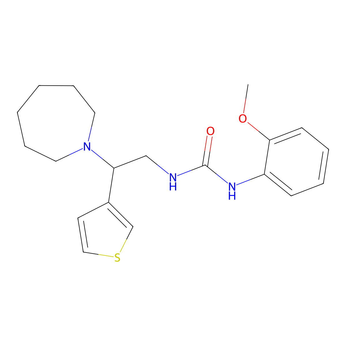 1-(2-(Azepan-1-yl)-2-(thiophen-3-yl)ethyl)-3-(2-methoxyphenyl)urea molecular structure, CAS 1105238-77-4