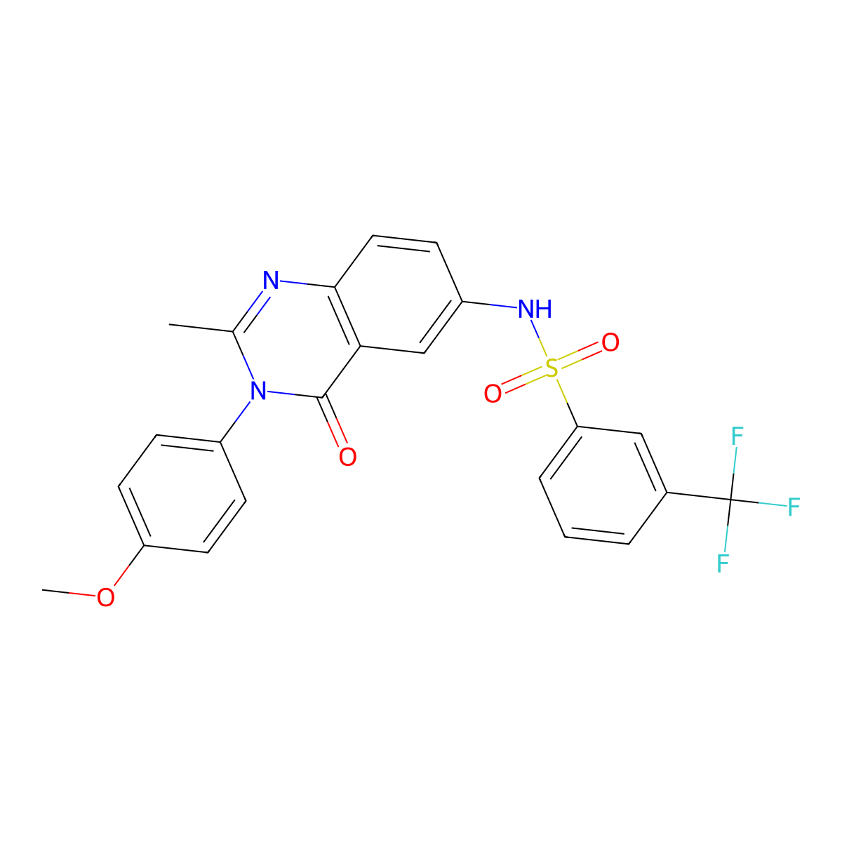 N-(3-(4-methoxyphenyl)-2-methyl-4-oxo-3,4-dihydroquinazolin-6-yl)-3-(trifluoromethyl)benzenesulfonamide molecular structure, CAS 1105238-80-9
