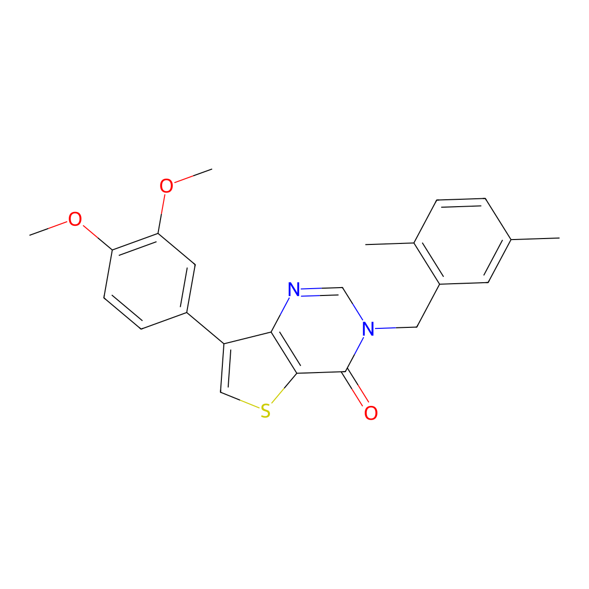 7-(3,4-dimethoxyphenyl)-3-(2,5-dimethylbenzyl)thieno[3,2-d]pyrimidin-4(3H)-one molecular structure, CAS 1105238-82-1