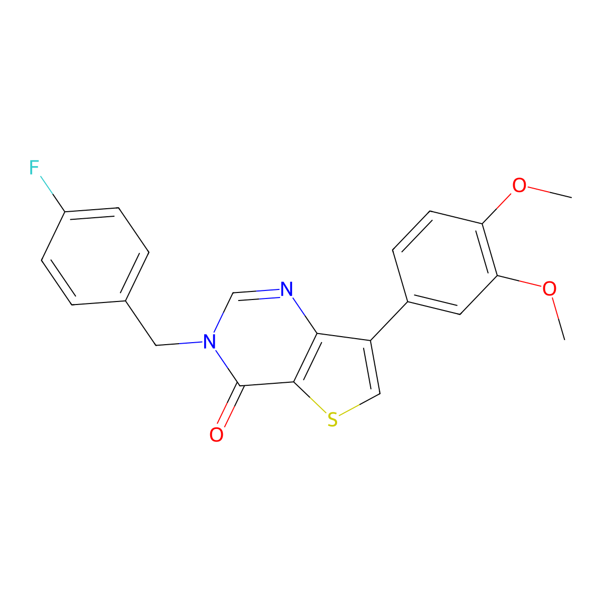 7-(3,4-dimethoxyphenyl)-3-(4-fluorobenzyl)thieno[3,2-d]pyrimidin-4(3H)-one molecular structure, CAS 1105238-90-1