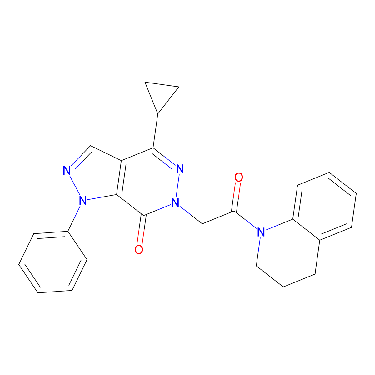 4-cyclopropyl-6-(2-(3,4-dihydroquinolin-1(2H)-yl)-2-oxoethyl)-1-phenyl-1H-pyrazolo[3,4-d]pyridazin-7(6H)-one molecular structure, CAS 1105238-93-4