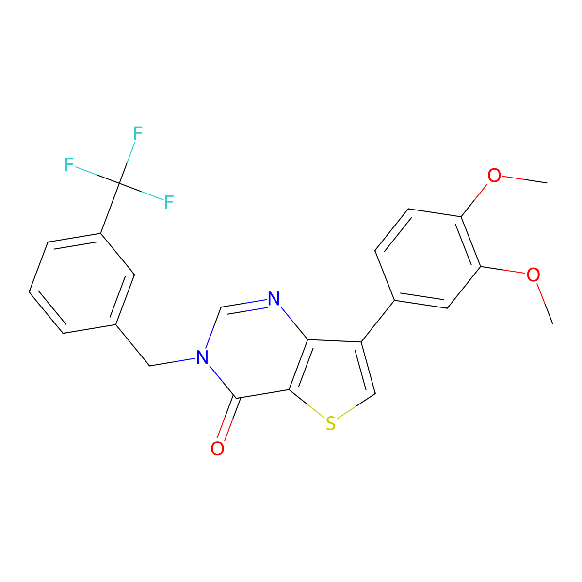7-(3,4-dimethoxyphenyl)-3-{[3-(trifluoromethyl)phenyl]methyl}-3H,4H-thieno[3,2-d]pyrimidin-4-one molecular structure, CAS 1105238-98-9