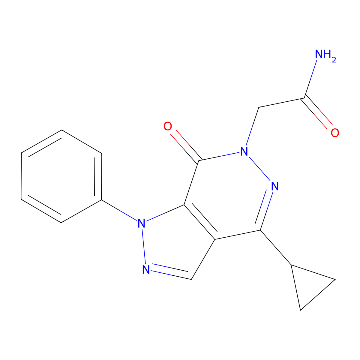 2-(4-cyclopropyl-7-oxo-1-phenyl-1H-pyrazolo[3,4-d]pyridazin-6(7H)-yl)acetamide molecular structure, CAS 1105239-01-7