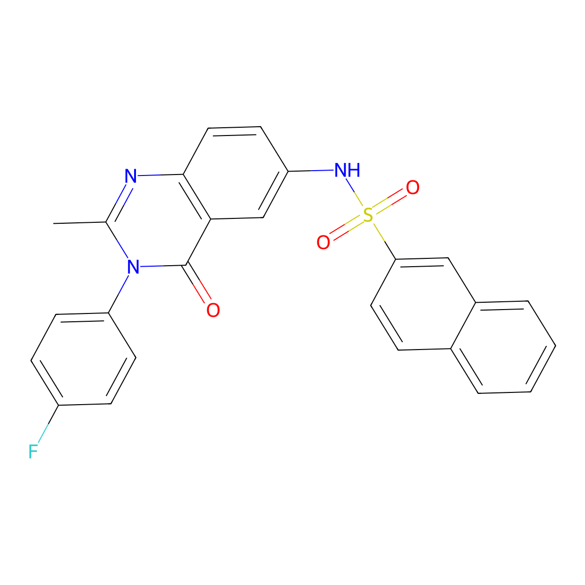 N-[3-(4-fluorophenyl)-2-methyl-4-oxo-3,4-dihydroquinazolin-6-yl]naphthalene-2-sulfonamide molecular structure, CAS 1105239-04-0