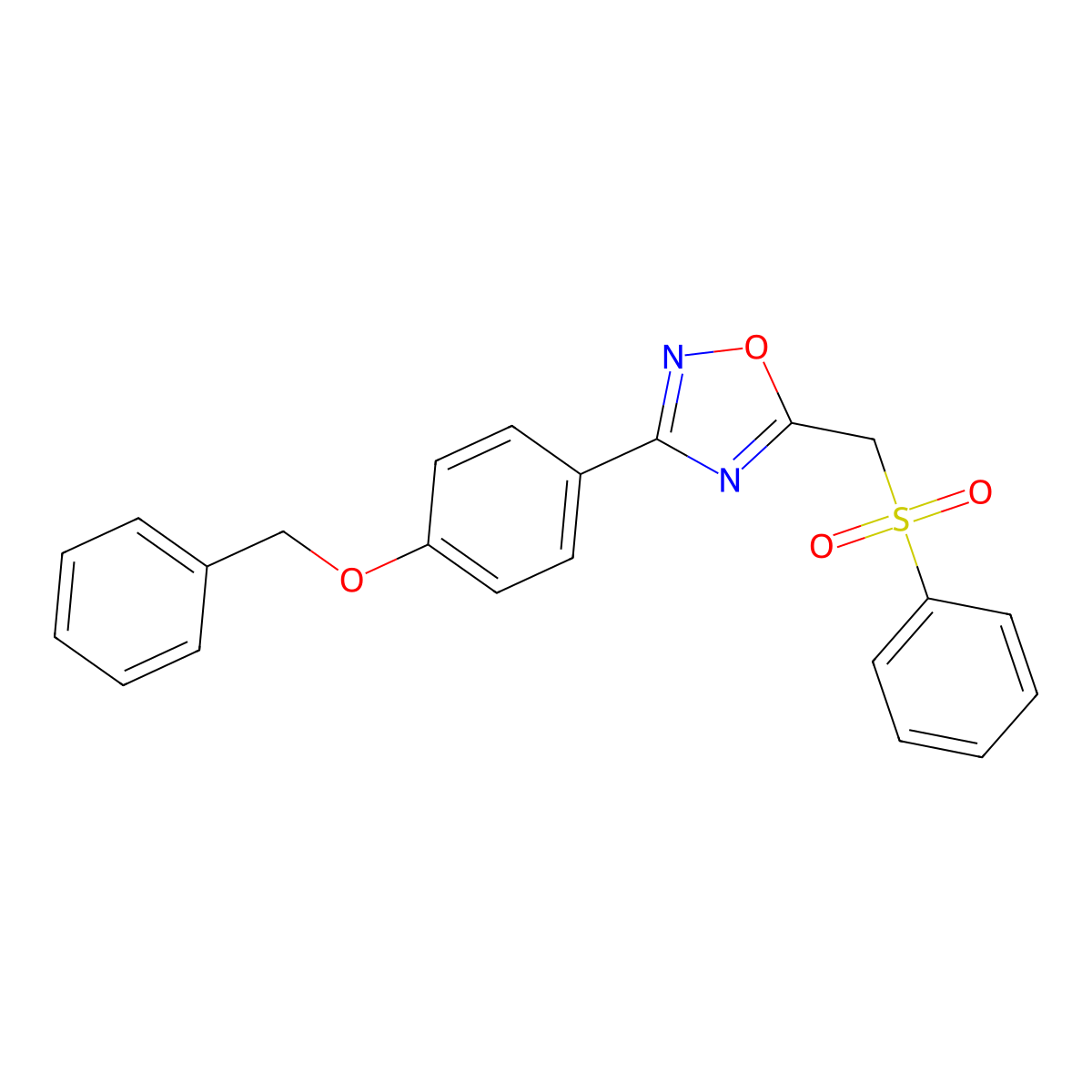 5-[(Benzenesulfonyl)methyl]-3-[4-(benzyloxy)phenyl]-1,2,4-oxadiazole molecular structure, CAS 1105239-19-7