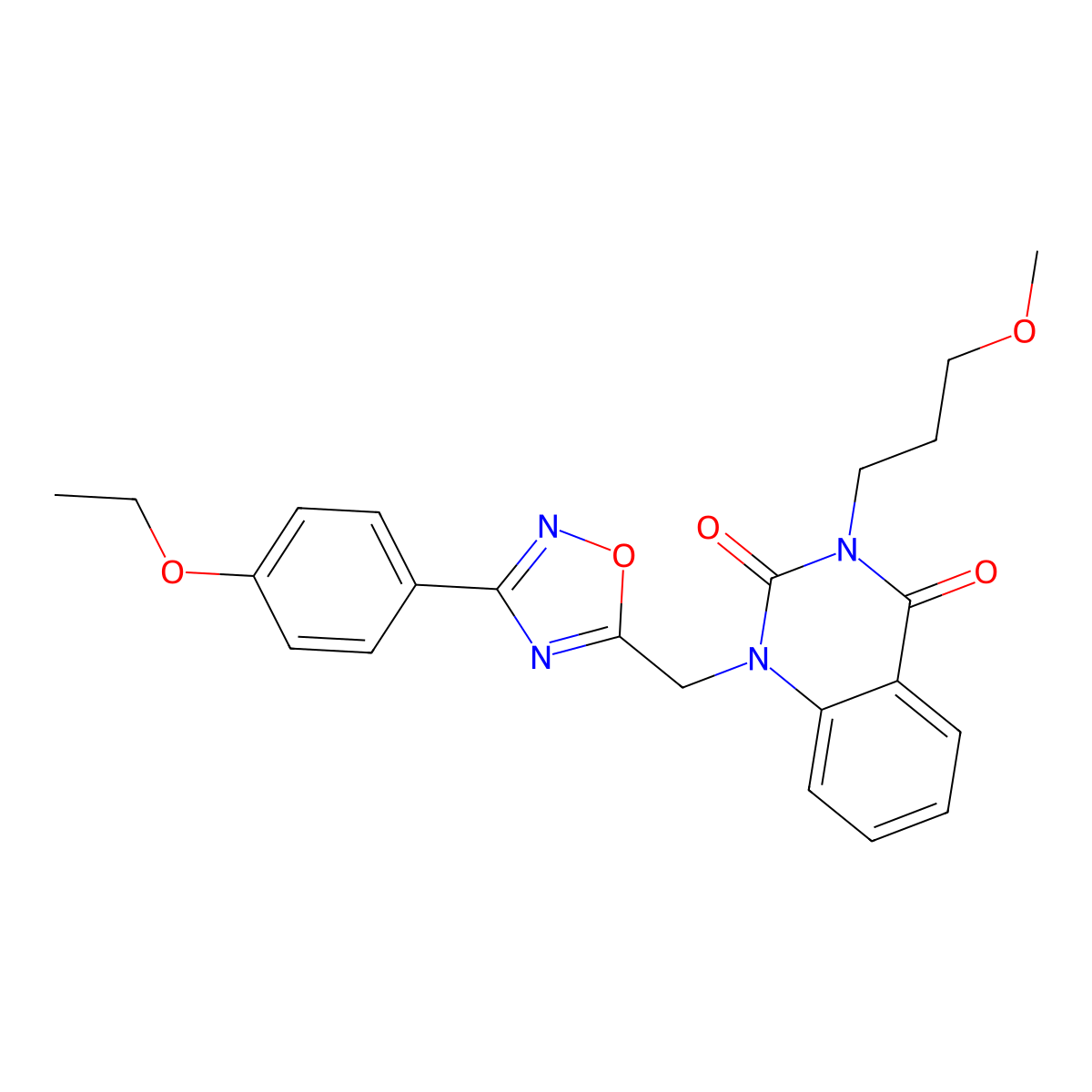 1-((3-(4-ethoxyphenyl)-1,2,4-oxadiazol-5-yl)methyl)-3-(3-methoxypropyl)quinazoline-2,4(1H,3H)-dione molecular structure, CAS 1105239-35-7