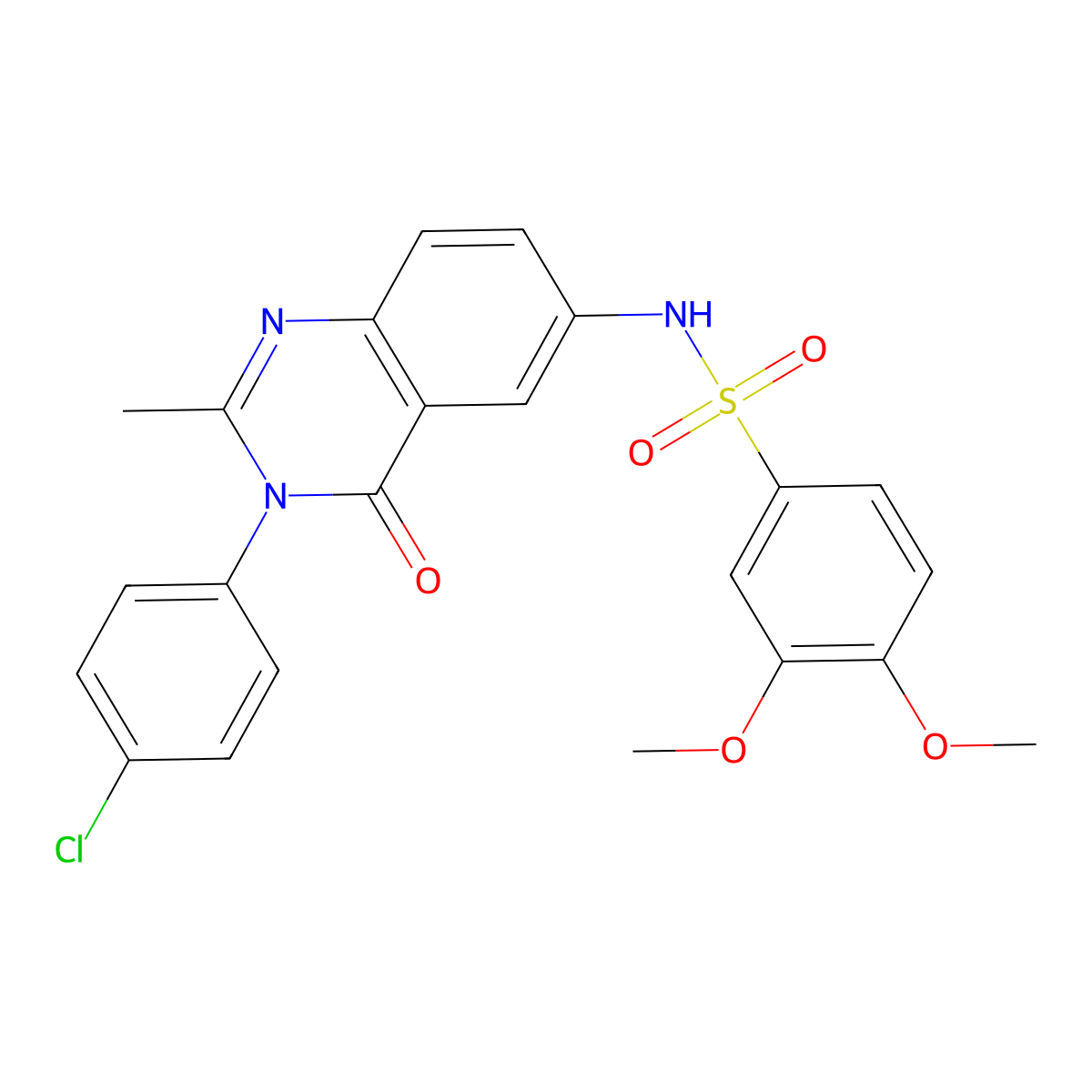 N-(3-(4-chlorophenyl)-2-methyl-4-oxo-3,4-dihydroquinazolin-6-yl)-3,4-dimethoxybenzenesulfonamide molecular structure, CAS 1105239-36-8