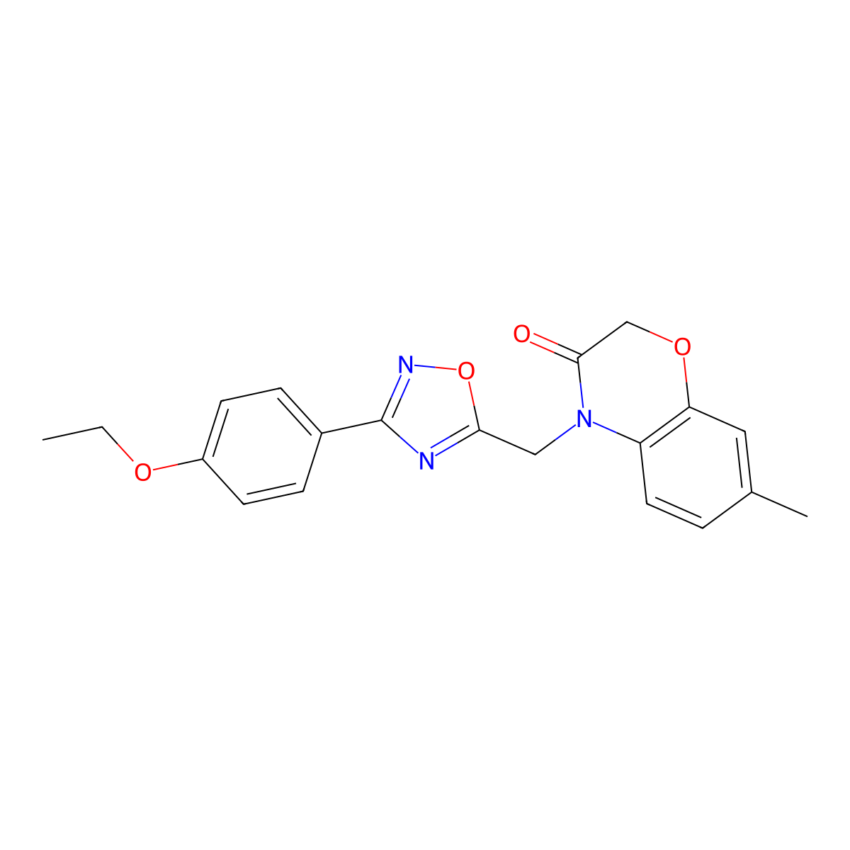 4-{[3-(4-ethoxyphenyl)-1,2,4-oxadiazol-5-yl]methyl}-7-methyl-3,4-dihydro-2H-1,4-benzoxazin-3-one molecular structure, CAS 1105239-43-7