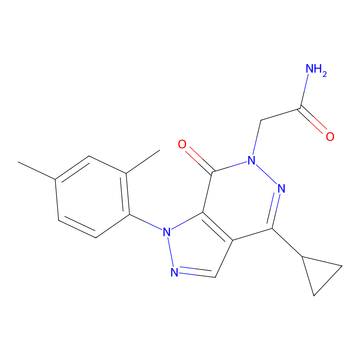 2-[4-cyclopropyl-1-(2,4-dimethylphenyl)-7-oxo-1H,6H,7H-pyrazolo[3,4-d]pyridazin-6-yl]acetamide molecular structure, CAS 1105239-45-9