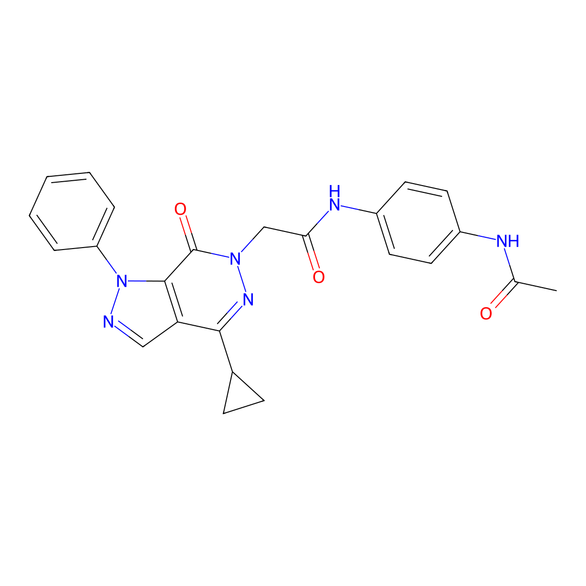 N-(4-acetamidophenyl)-2-(4-cyclopropyl-7-oxo-1-phenyl-1H-pyrazolo[3,4-d]pyridazin-6(7H)-yl)acetamide molecular structure, CAS 1105239-49-3