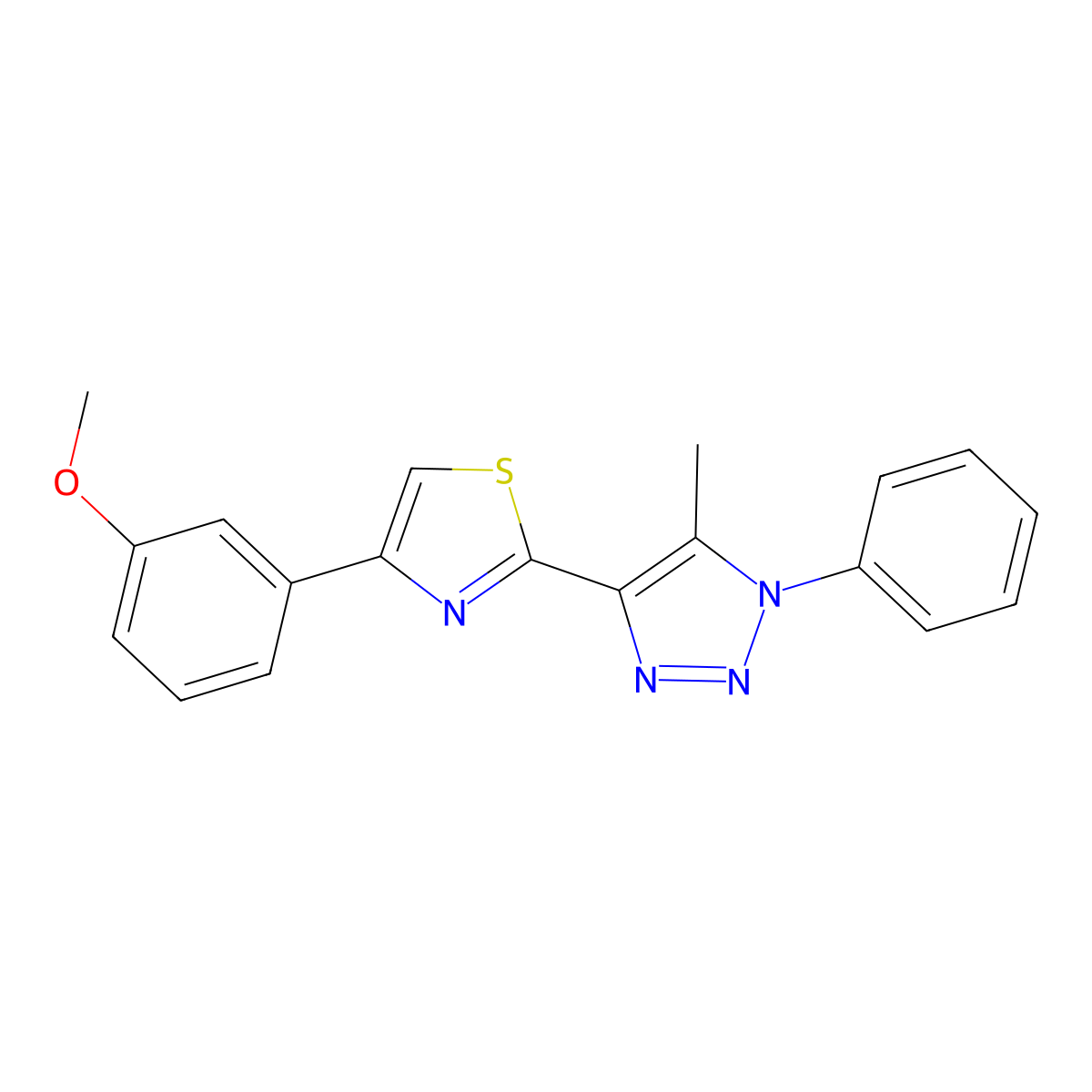 4-[4-(3-methoxyphenyl)-1,3-thiazol-2-yl]-5-methyl-1-phenyl-1H-1,2,3-triazole molecular structure, CAS 1105239-51-7