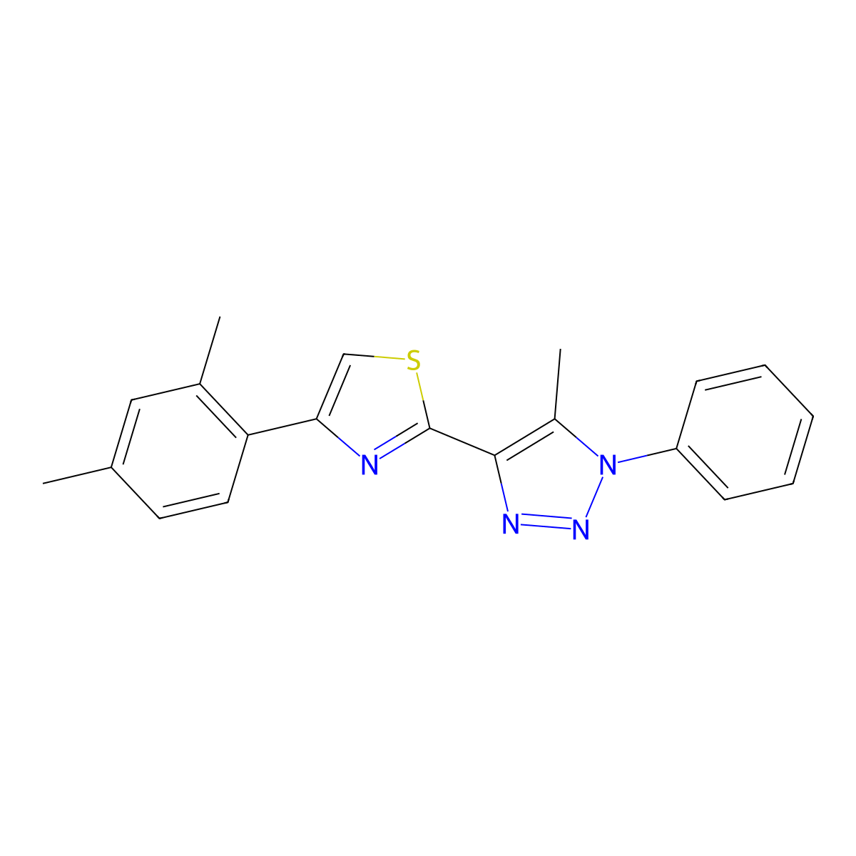 4-[4-(2,4-dimethylphenyl)-1,3-thiazol-2-yl]-5-methyl-1-phenyl-1H-1,2,3-triazole molecular structure, CAS 1105239-59-5