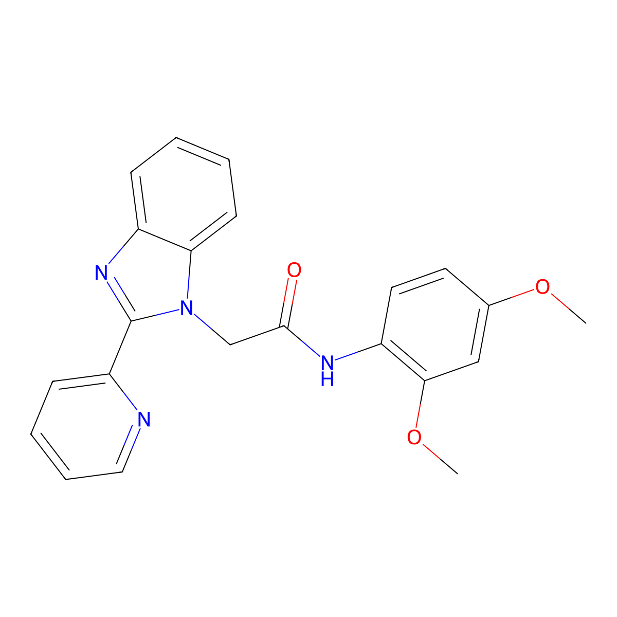 N-(2,4-dimethoxyphenyl)-2-(2-(pyridin-2-yl)-1H-benzo[d]imidazol-1-yl)acetamide molecular structure, CAS 1105239-75-5