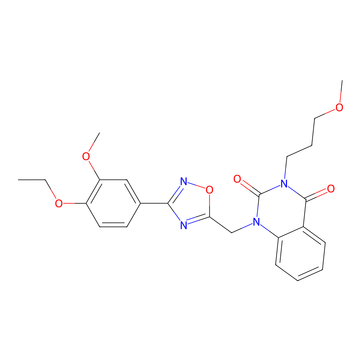1-((3-(4-ethoxy-3-methoxyphenyl)-1,2,4-oxadiazol-5-yl)methyl)-3-(3-methoxypropyl)quinazoline-2,4(1H,3H)-dione molecular structure, CAS 1105240-01-4