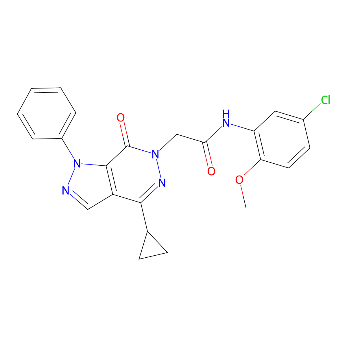 N-(5-chloro-2-methoxyphenyl)-2-(4-cyclopropyl-7-oxo-1-phenyl-1H-pyrazolo[3,4-d]pyridazin-6(7H)-yl)acetamide molecular structure, CAS 1105240-26-3