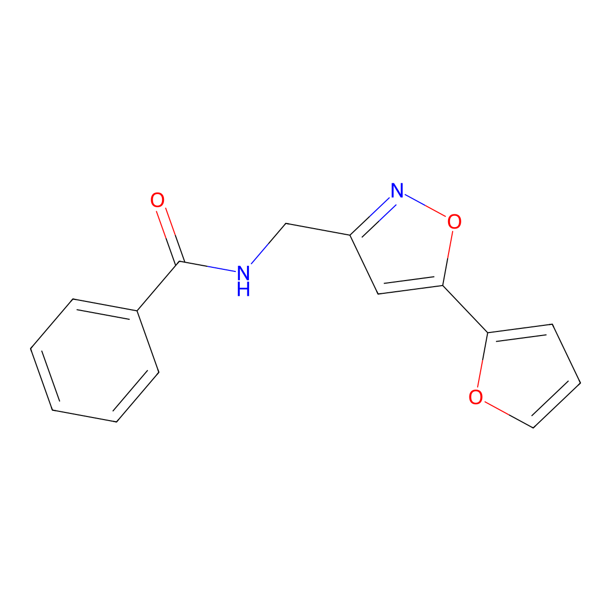 N-((5-(furan-2-yl)isoxazol-3-yl)methyl)benzamide molecular structure, CAS 1105240-46-7