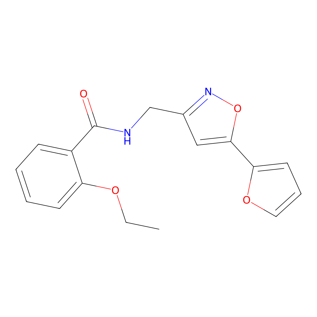 2-ethoxy-N-((5-(furan-2-yl)isoxazol-3-yl)methyl)benzamide molecular structure, CAS 1105240-53-6
