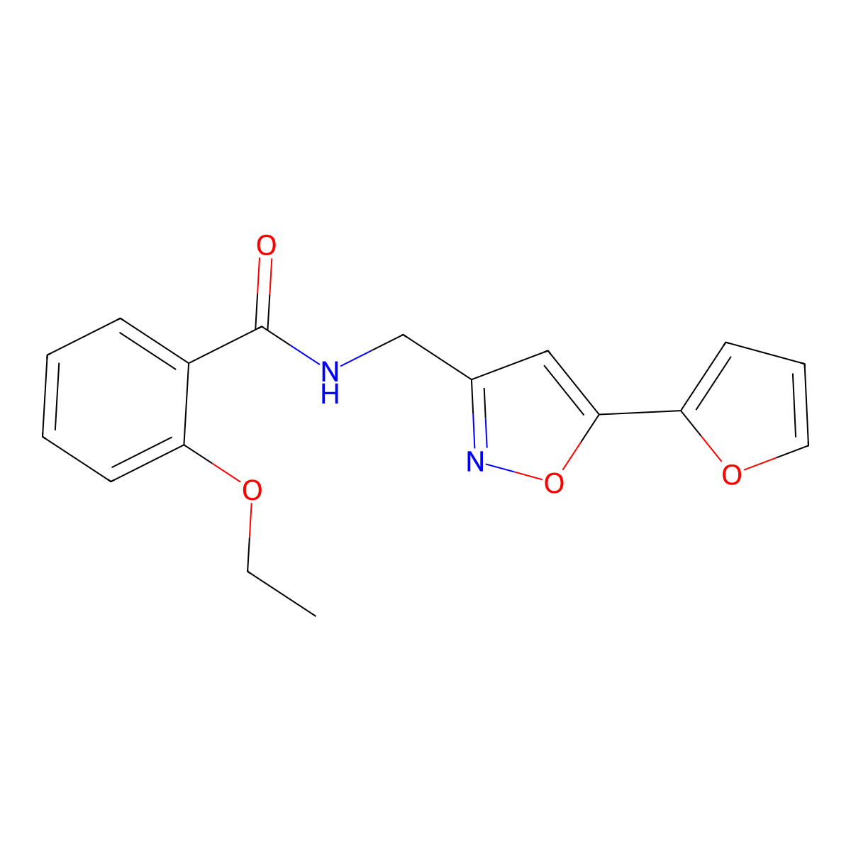 2-ethoxy-N-((5-(furan-2-yl)isoxazol-3-yl)methyl)benzamide molecular structure, CAS 1105240-53-6