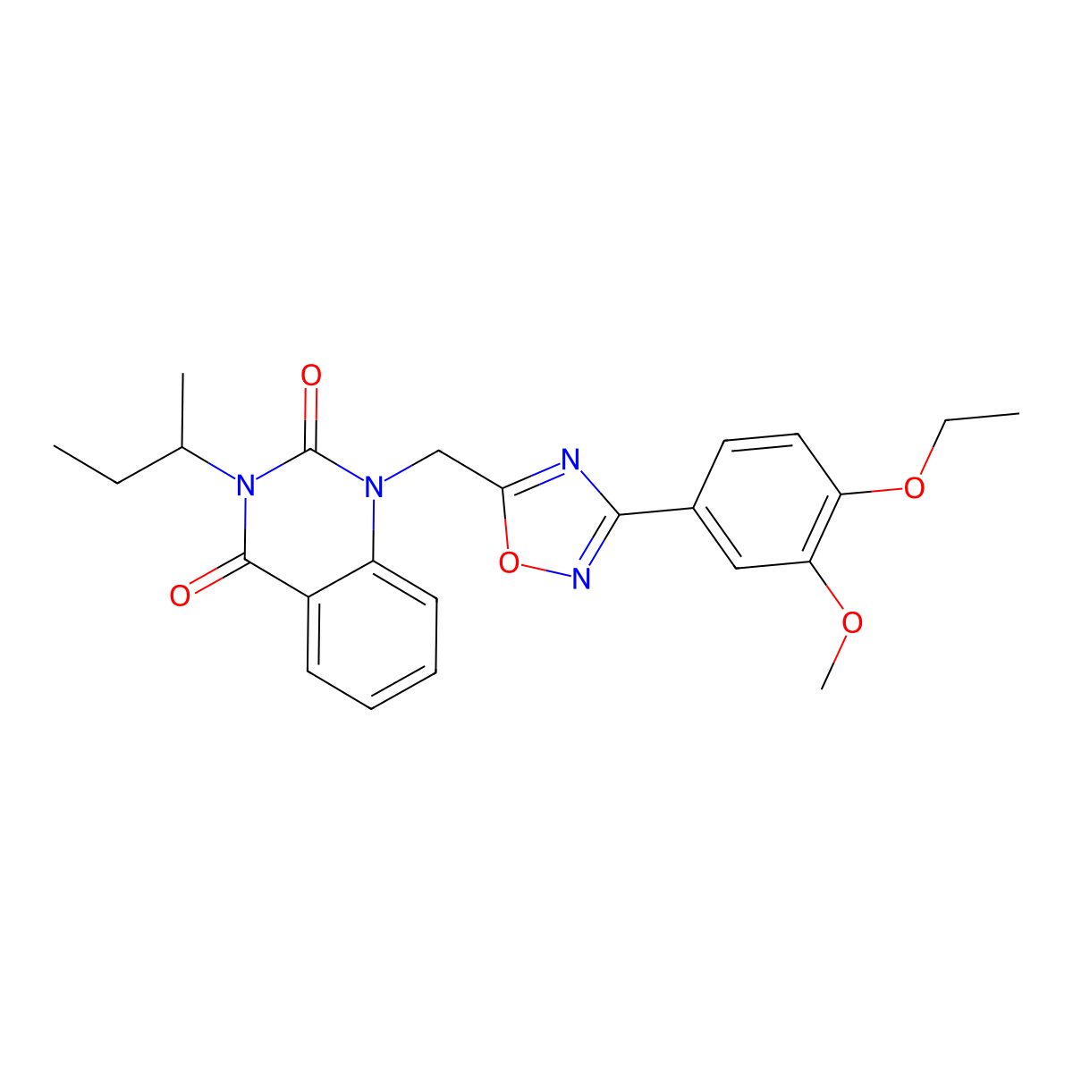 3-(sec-butyl)-1-((3-(4-ethoxy-3-methoxyphenyl)-1,2,4-oxadiazol-5-yl)methyl)quinazoline-2,4(1H,3H)-dione molecular structure, CAS 1105240-89-8