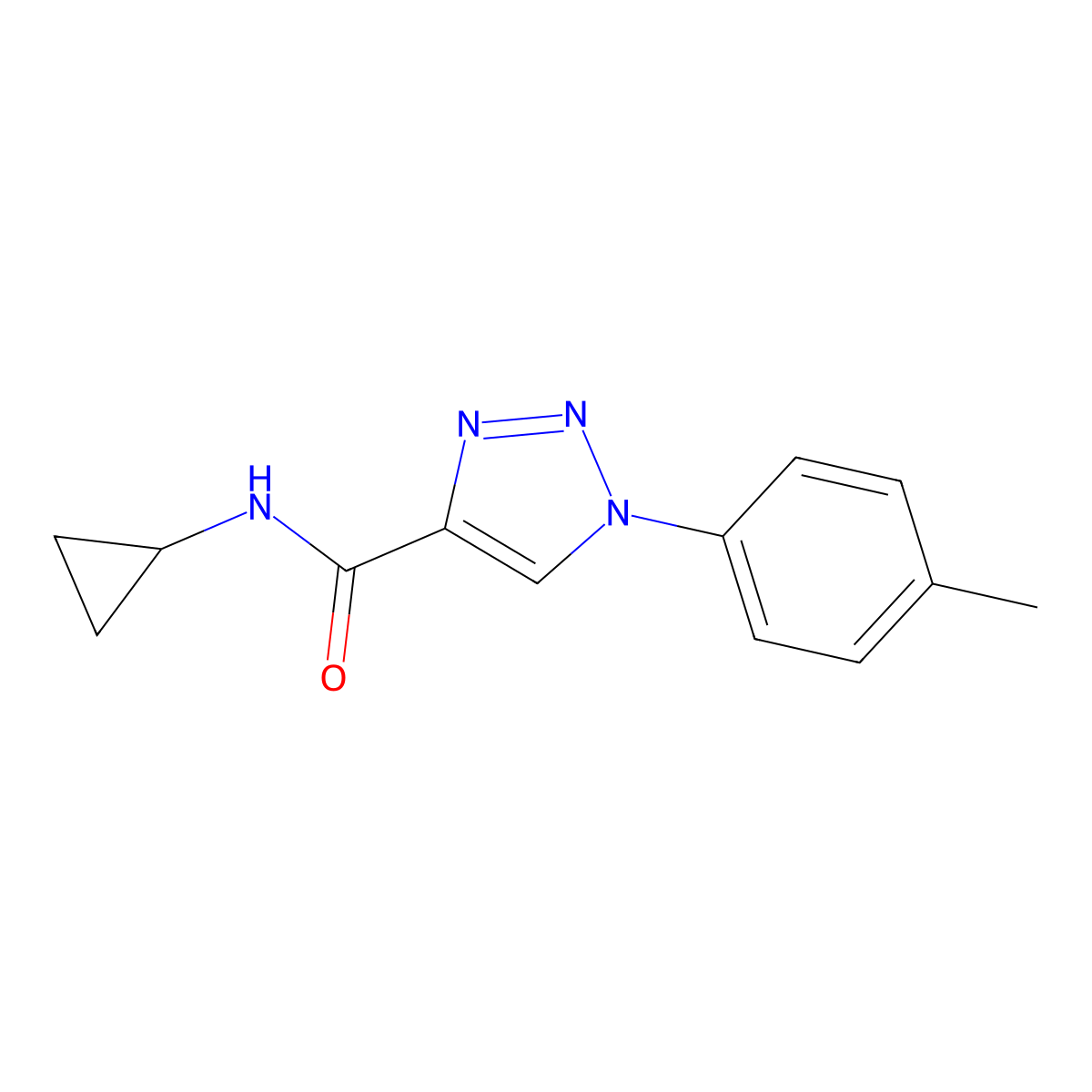 N-cyclopropyl-1-(4-methylphenyl)-1H-1,2,3-triazole-4-carboxamide molecular structure, CAS 1105240-97-8