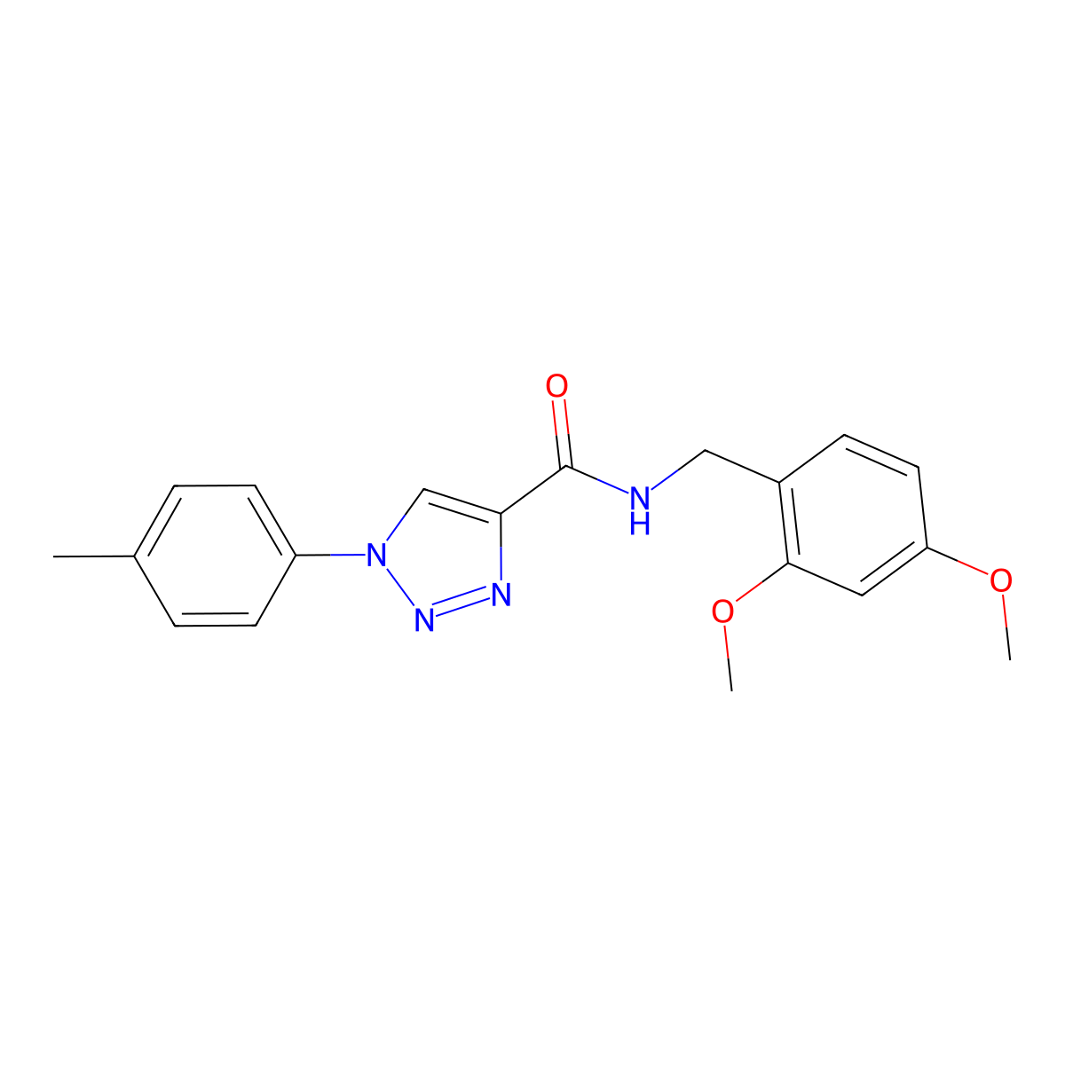 N-(2,4-dimethoxybenzyl)-1-(4-methylphenyl)-1H-1,2,3-triazole-4-carboxamide molecular structure, CAS 1105241-09-5